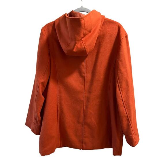 Rosa Thea Womens Hooded Button Front Zip Up Jacket Size Medium Orange - Picture 5 of 13
